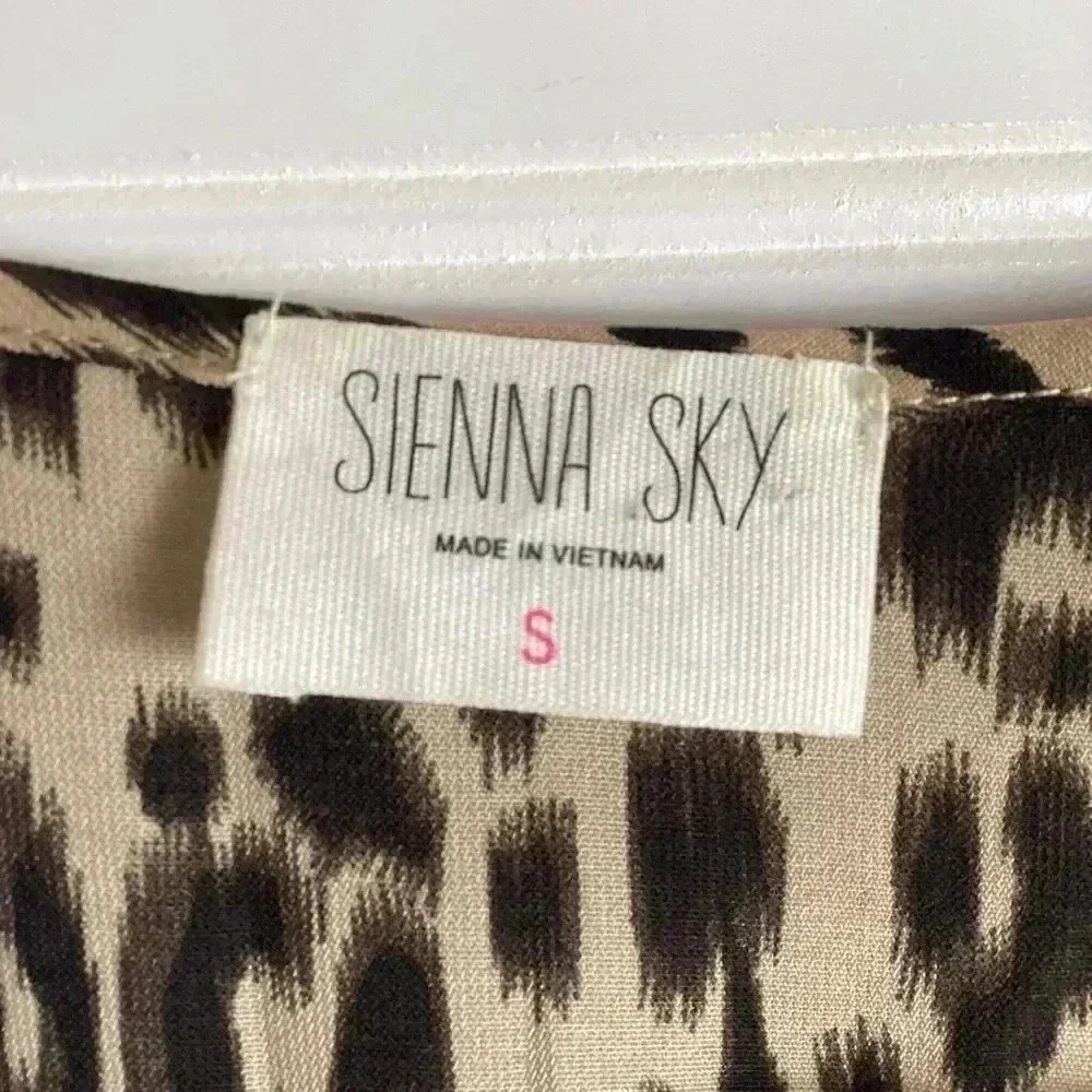 Sienna Sky Women's Leopard Print Ruffle Midi Dress Size Small